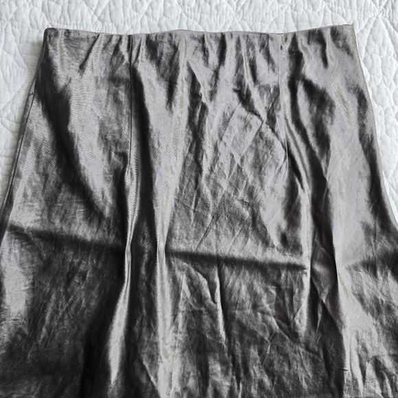 Aritzia Babaton Gunmetal Grey Midi Satin Slip Skirt - Picture 8 of 9